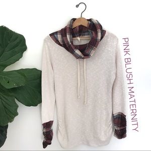 Pinkblush Maternity Plaid Sweatshirt Tunic
